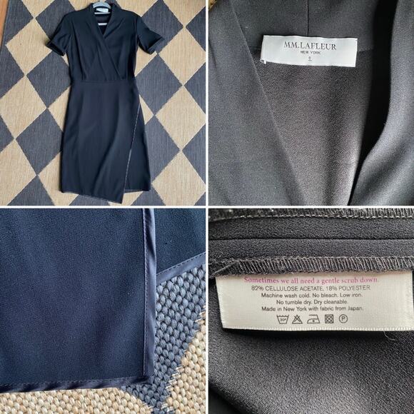 $265 M.M. LaFleur The Tory Dress Black Crepe Size 0 - Picture 3 of 16
